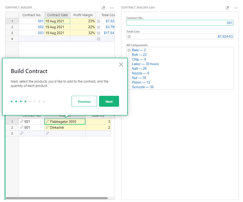 Screenshot of Product Builder